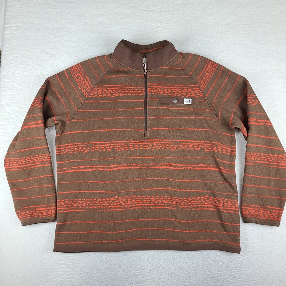 The North Face Gordon Lyons Sweater Mens‎ 2XL XXL Brown Orange Aztec Fleece